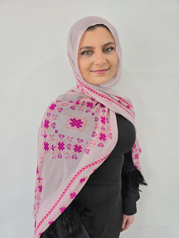 Printed Modal- Blush Tatreez