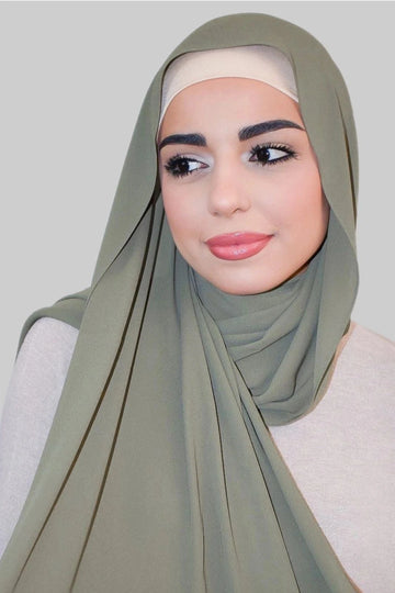 Premium Luxury Chiffon- Army Green