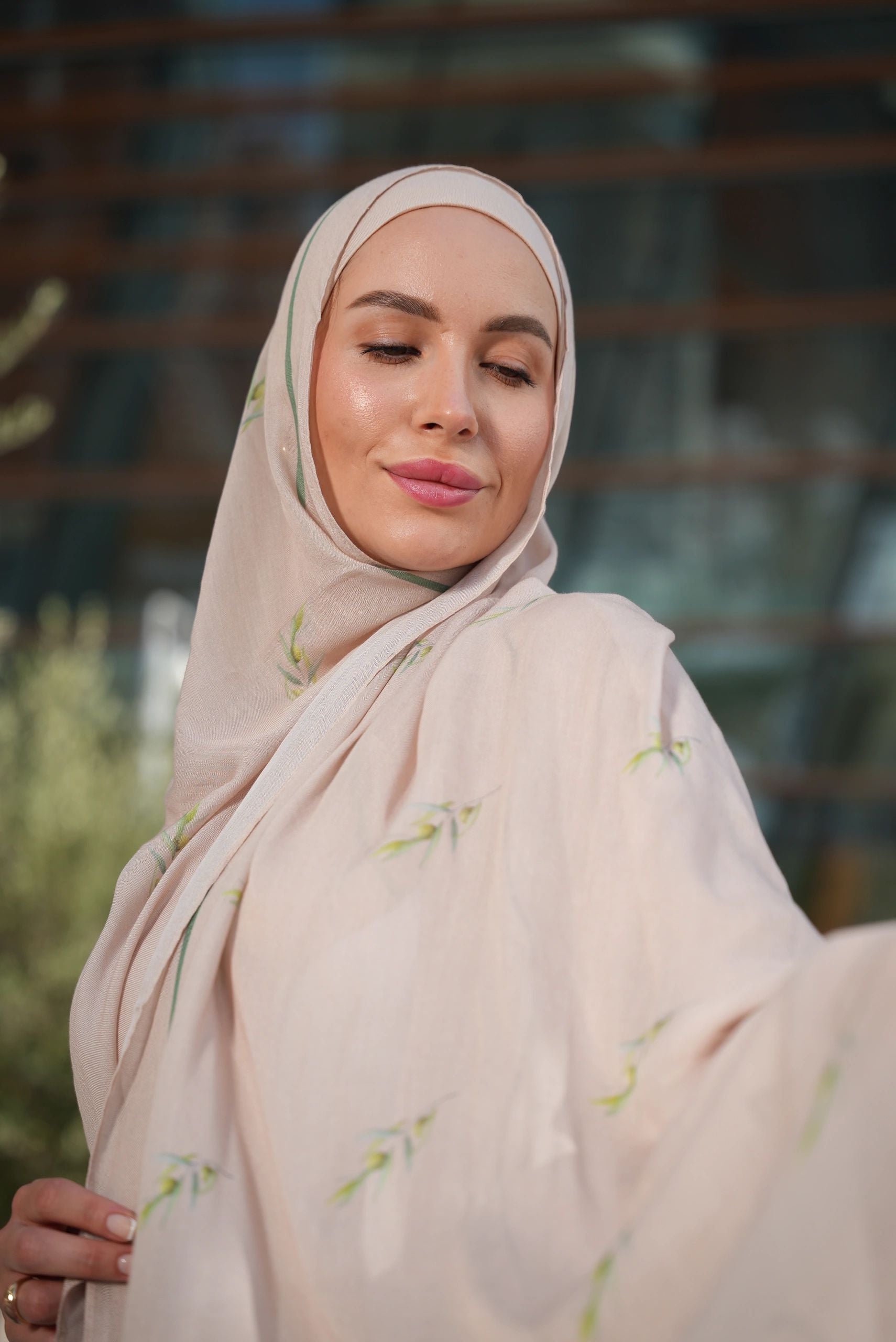 Printed Modal- Zaytoona Beige