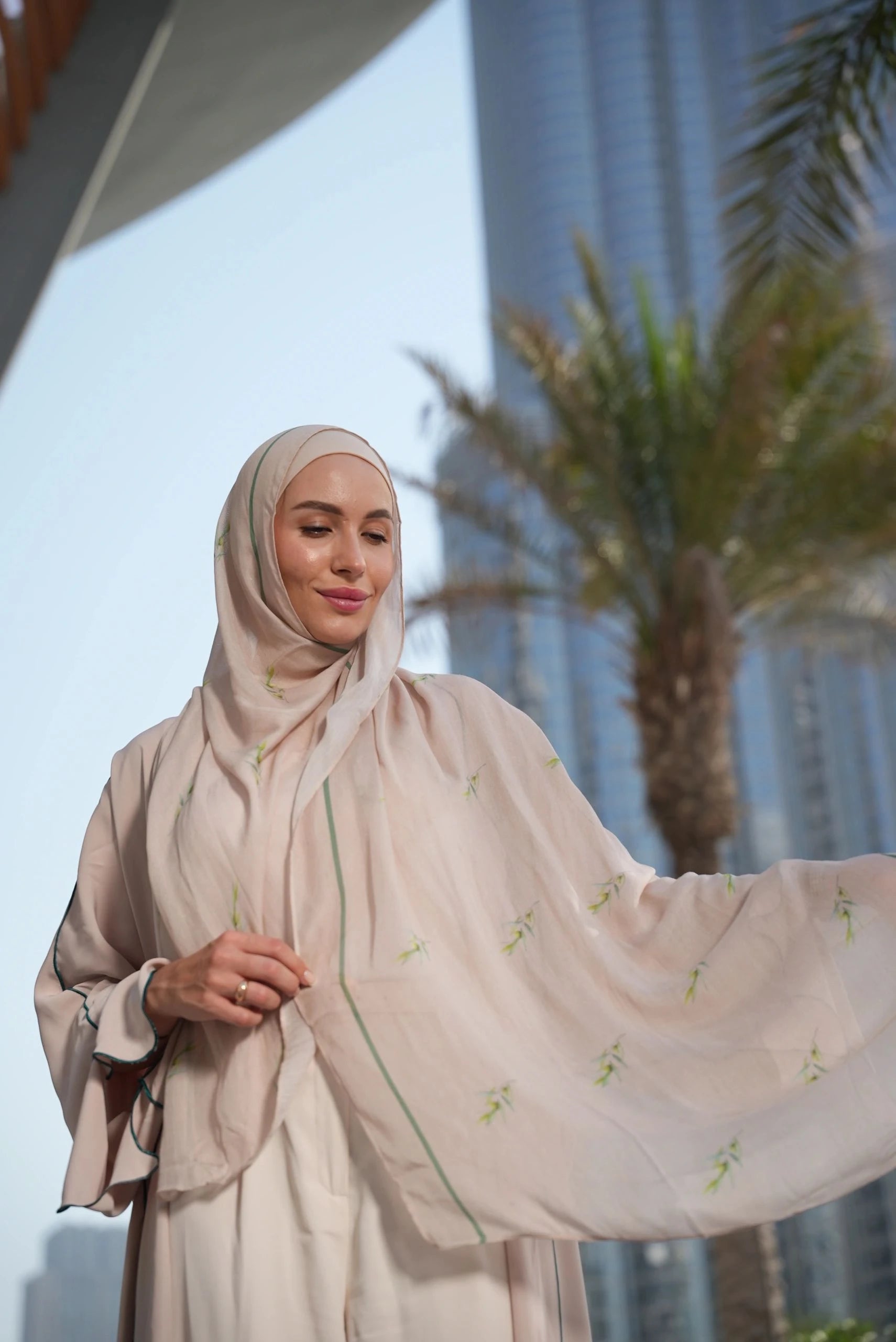 Printed Modal- Zaytoona Beige
