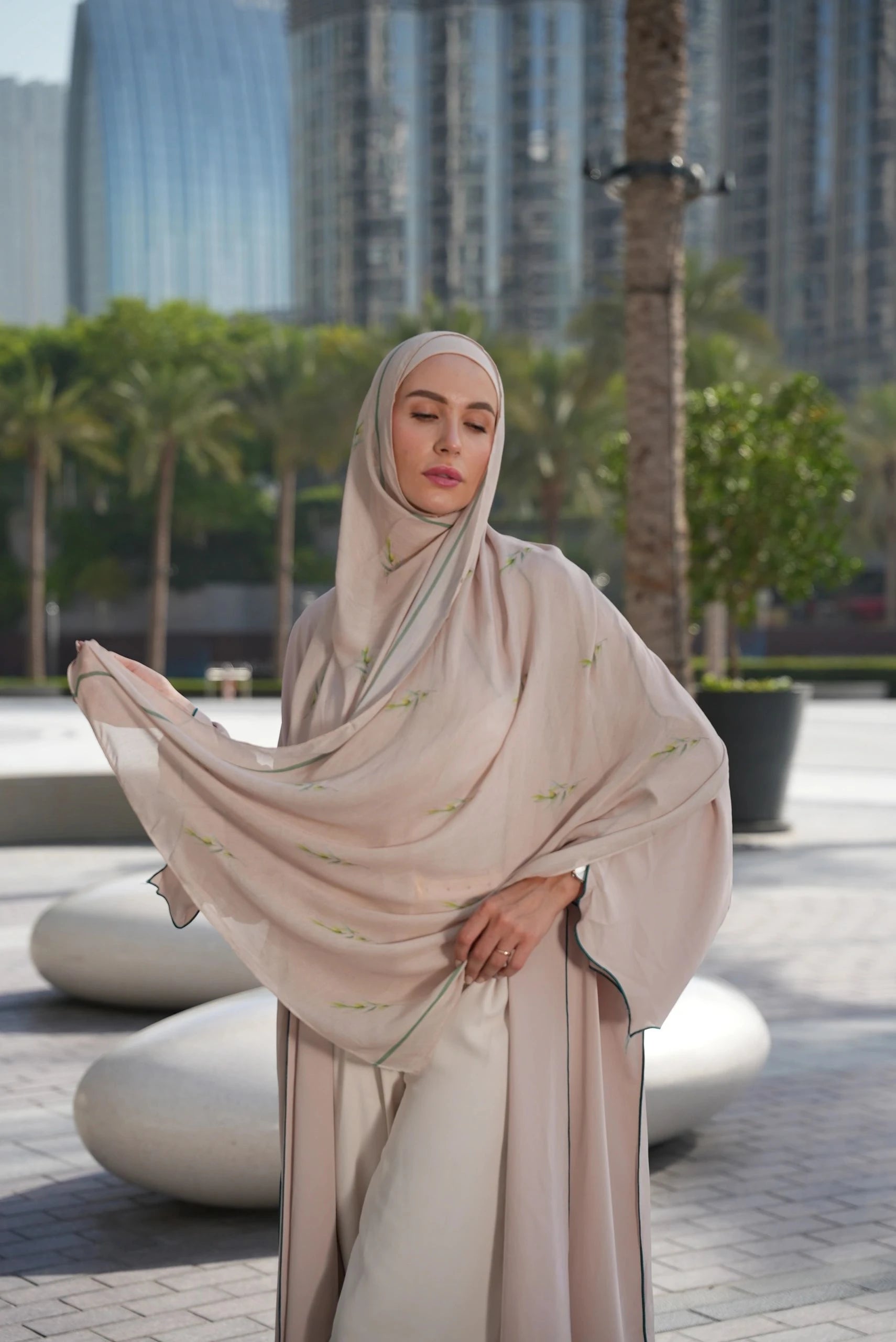 Printed Modal- Zaytoona Beige