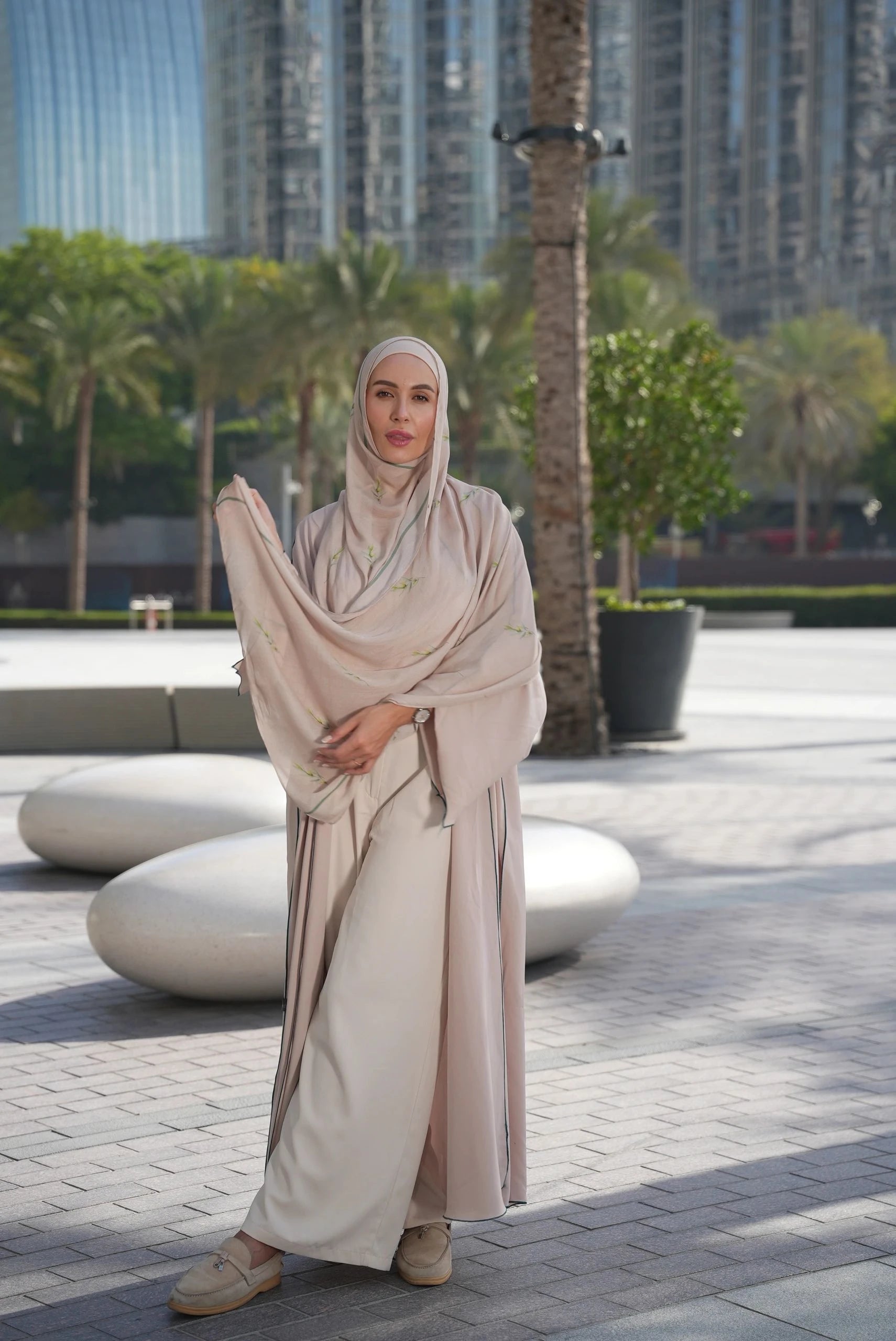 Printed Modal- Zaytoona Beige