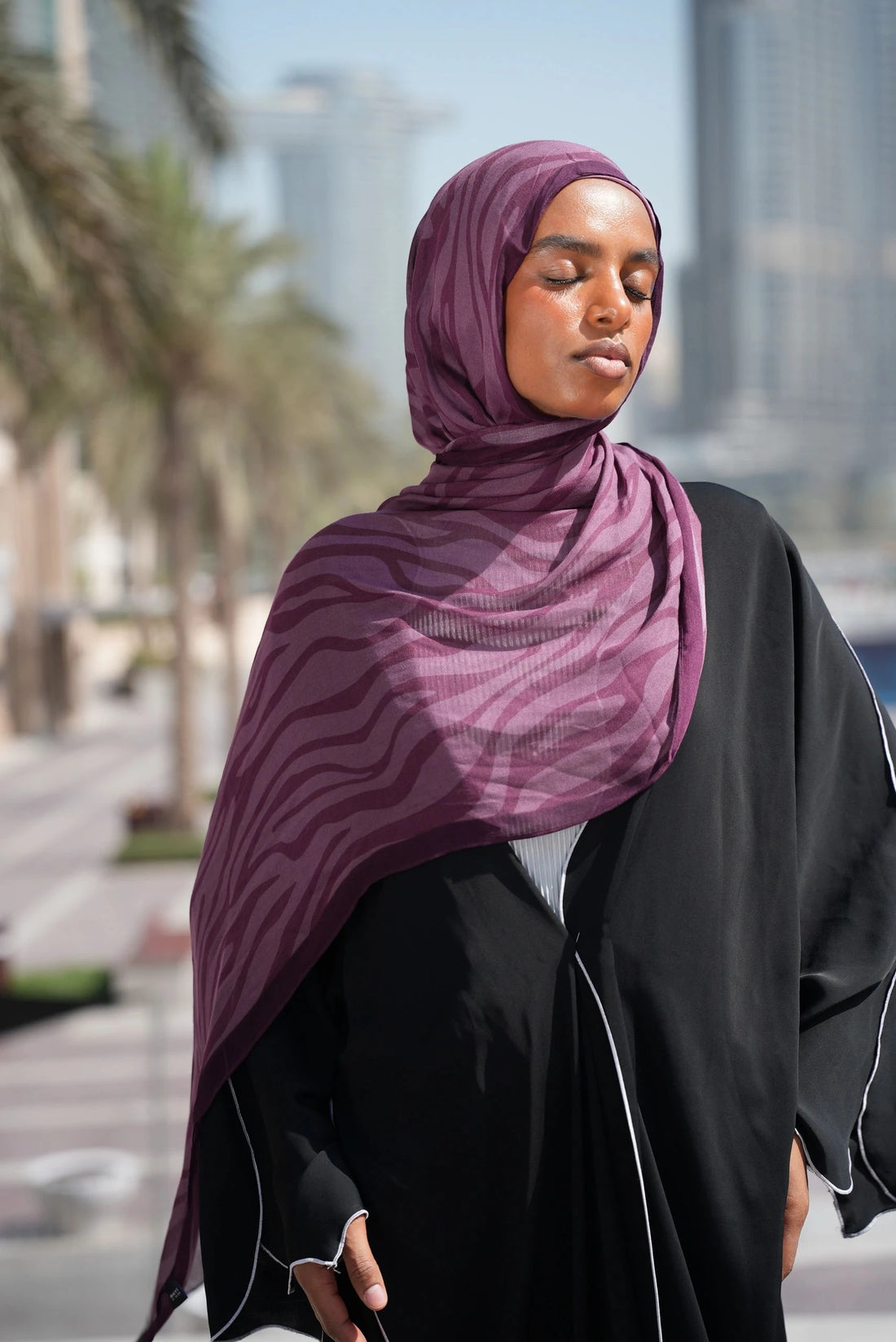 Printed Modal-Plum Zebra