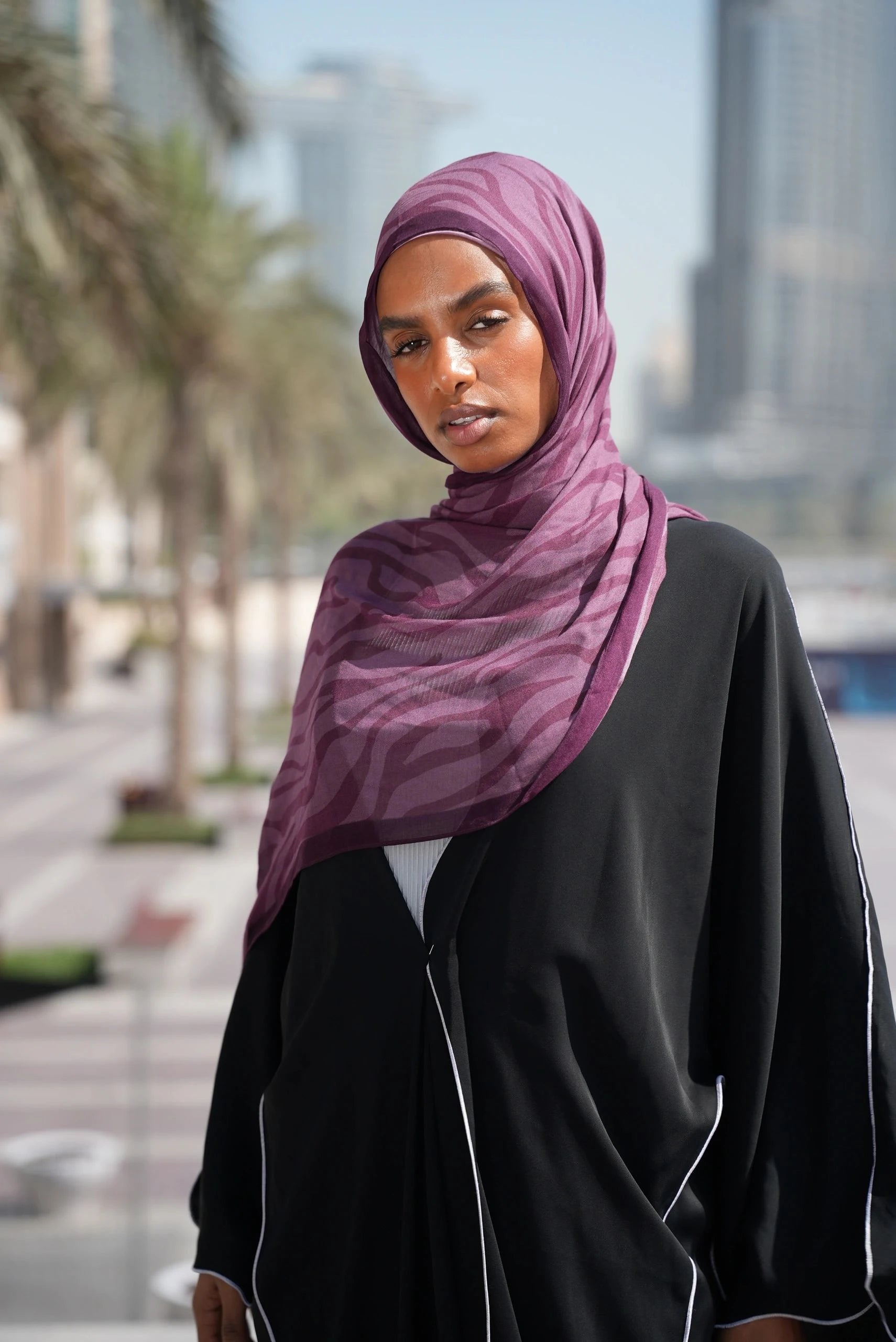 Printed Modal-Plum Zebra