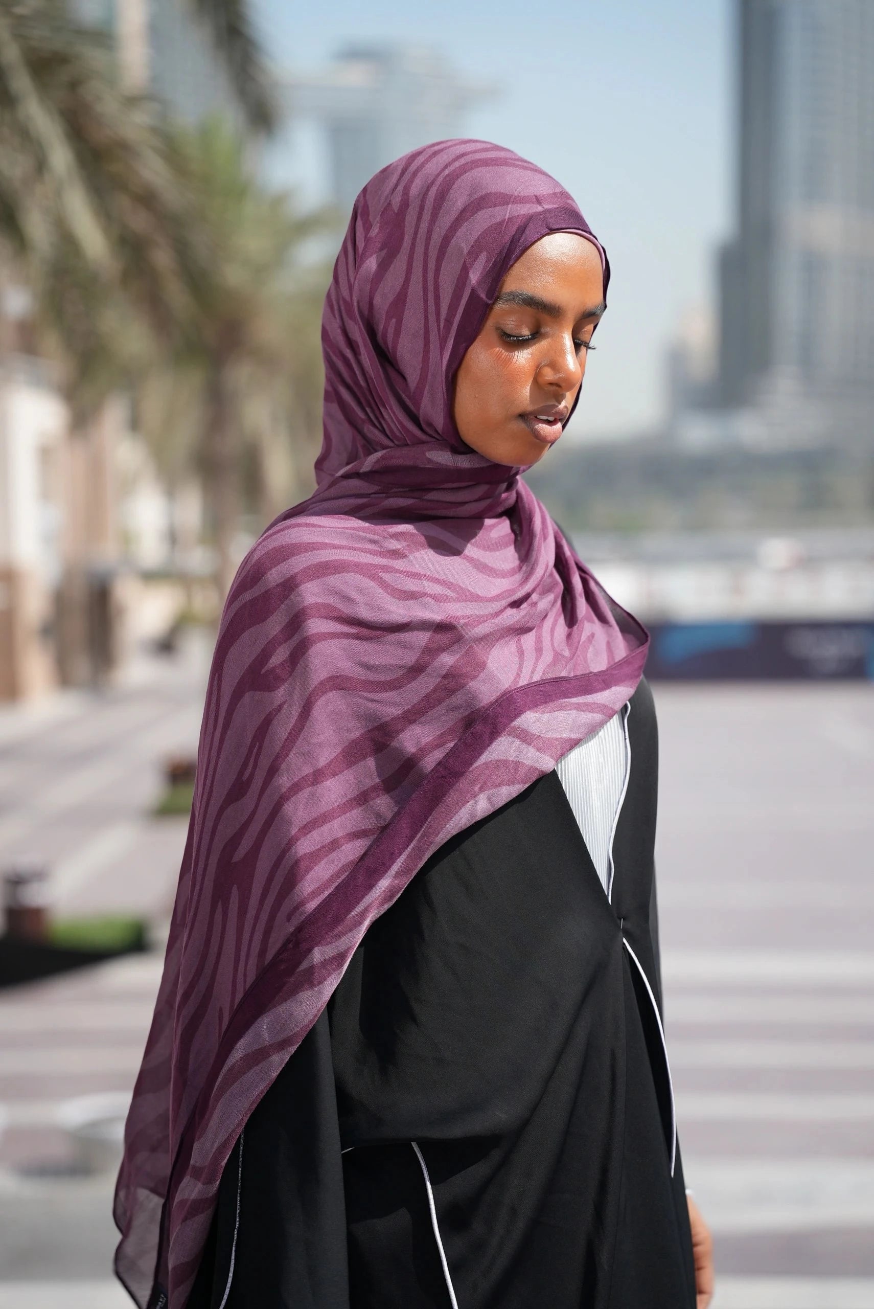 Printed Modal-Plum Zebra