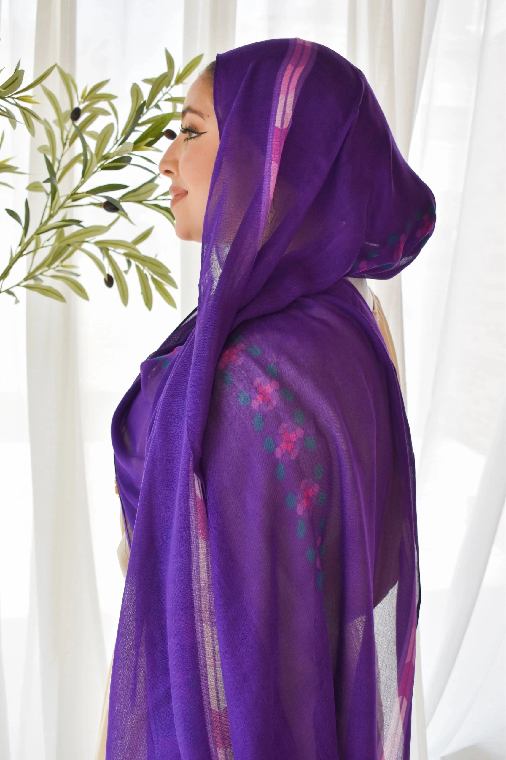 Printed Modal- Violet Threads