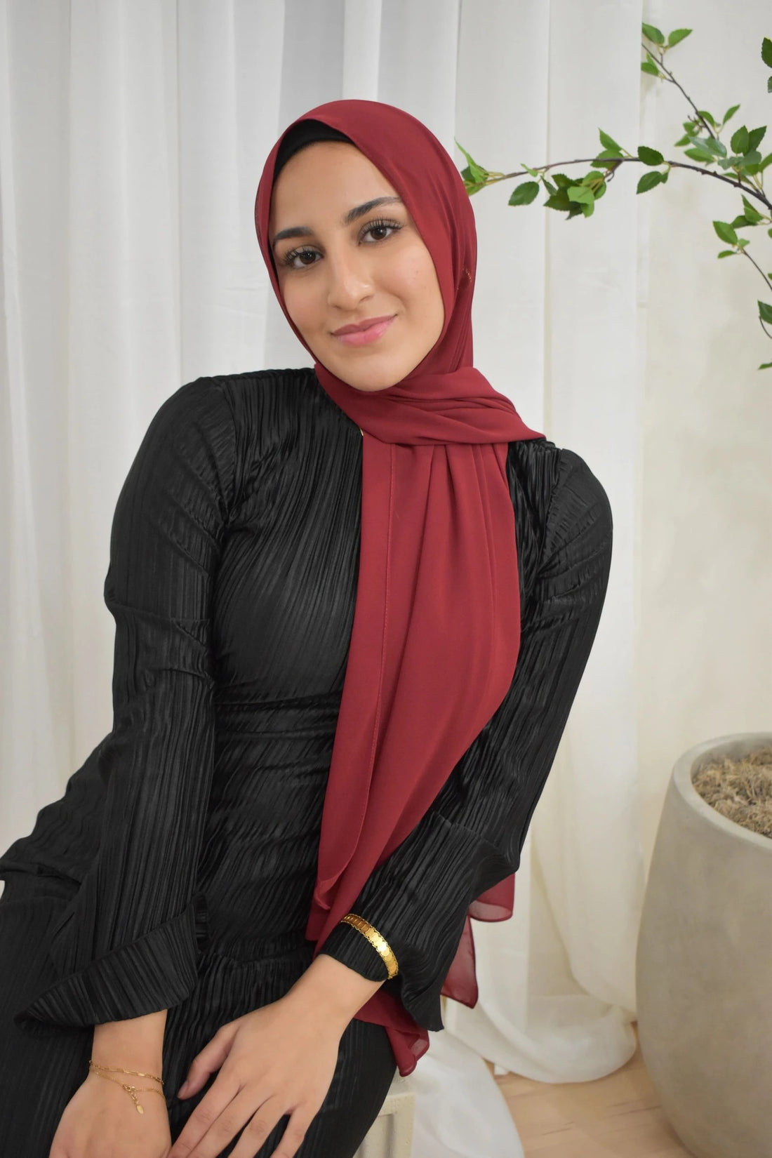 Essential Chiffon- Maroon