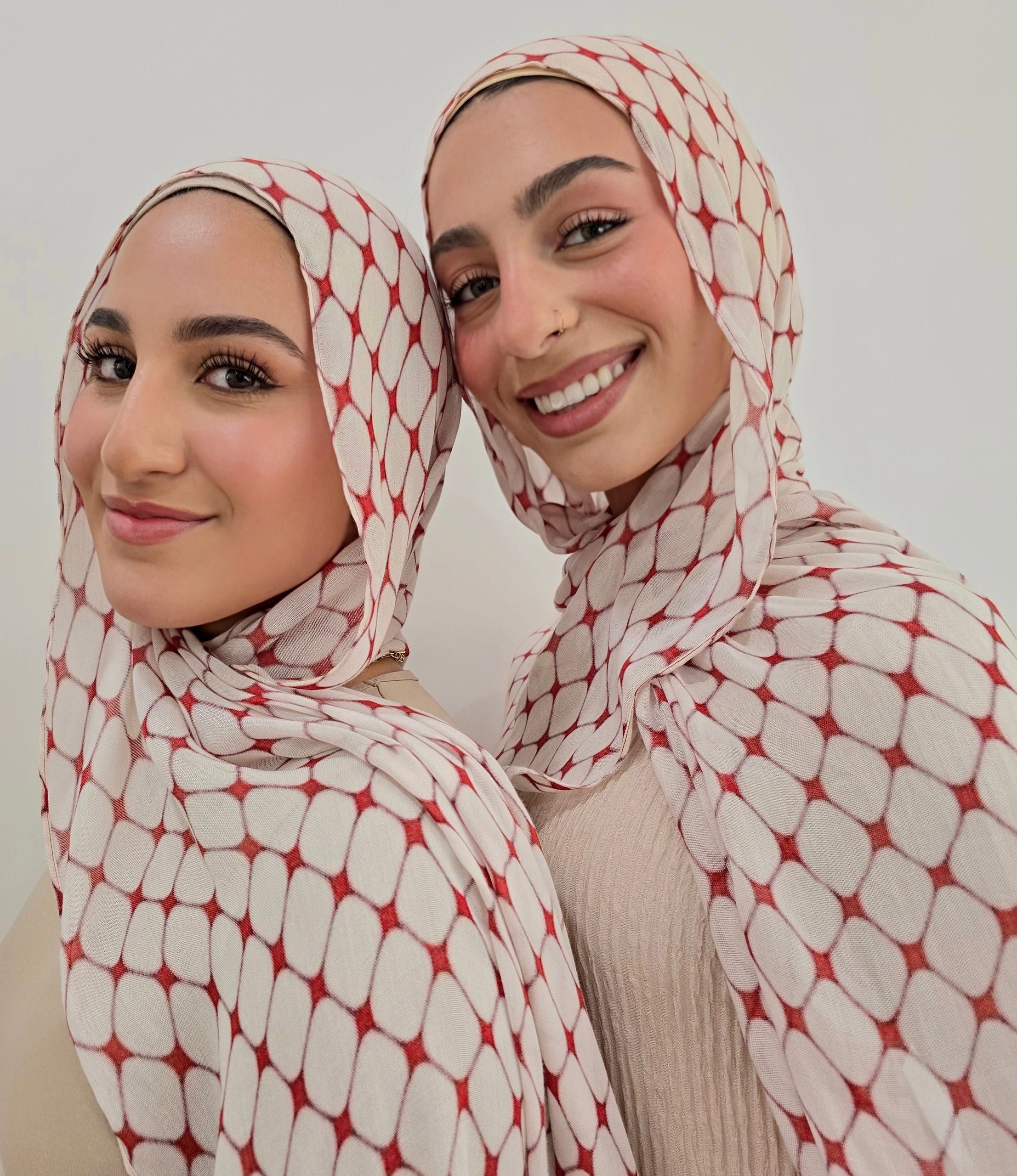 Printed Modal- Crimson Kufiyyah