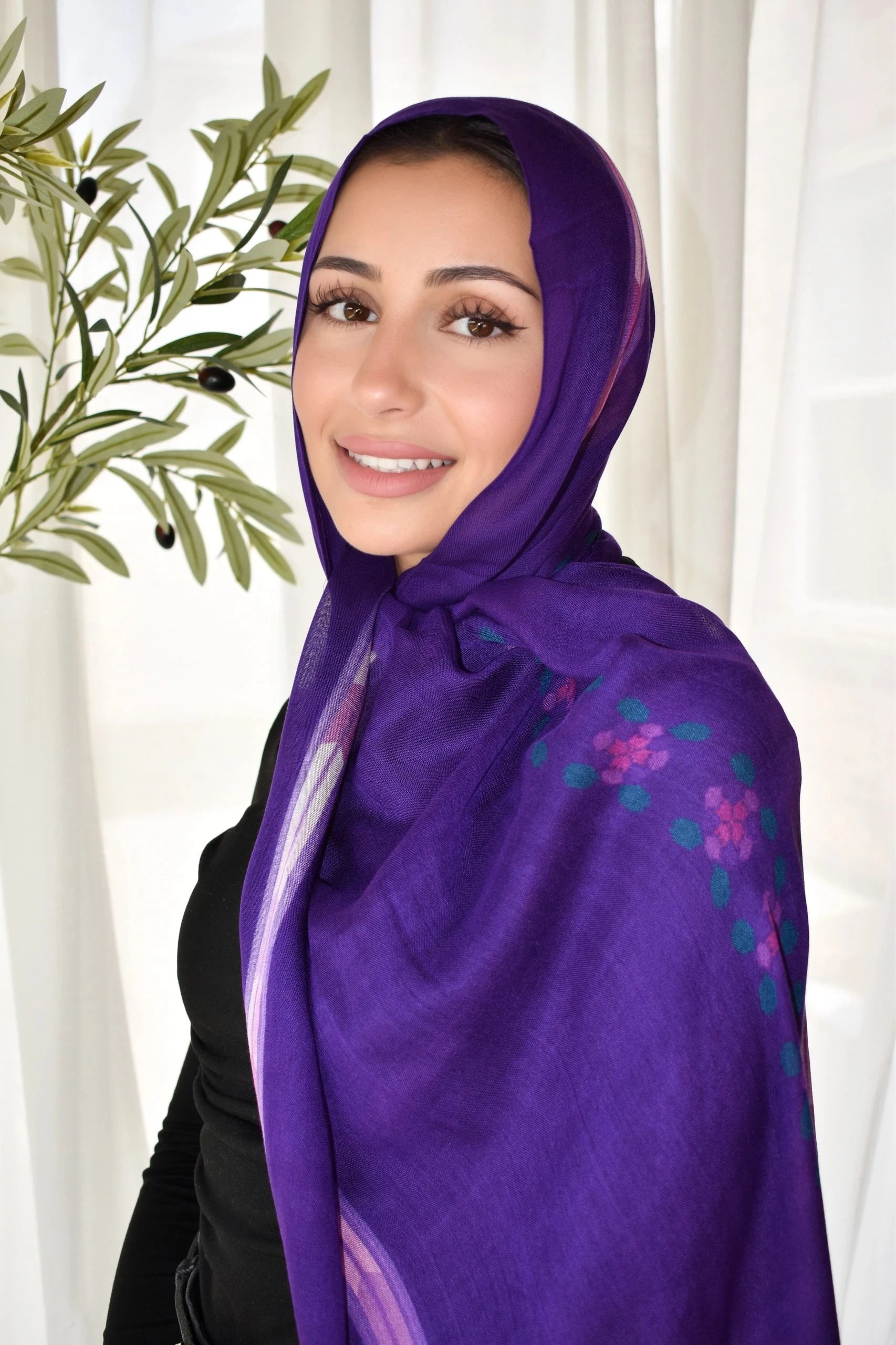 Printed Modal- Violet Threads