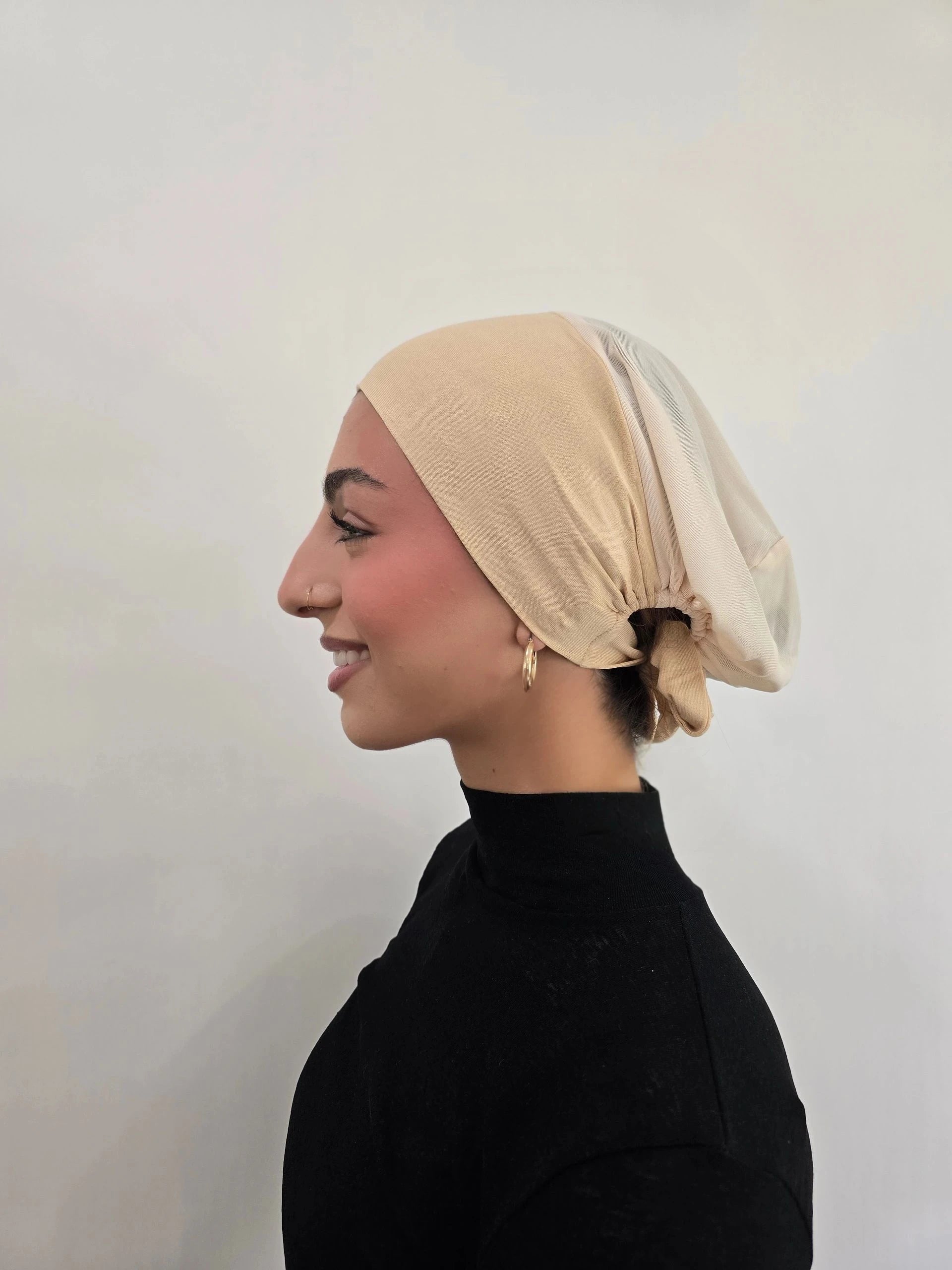 Mesh Tie Back Undercap- Beige