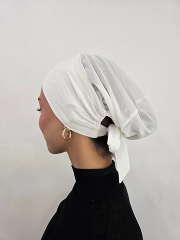 Mesh Tie Back Undercap- White