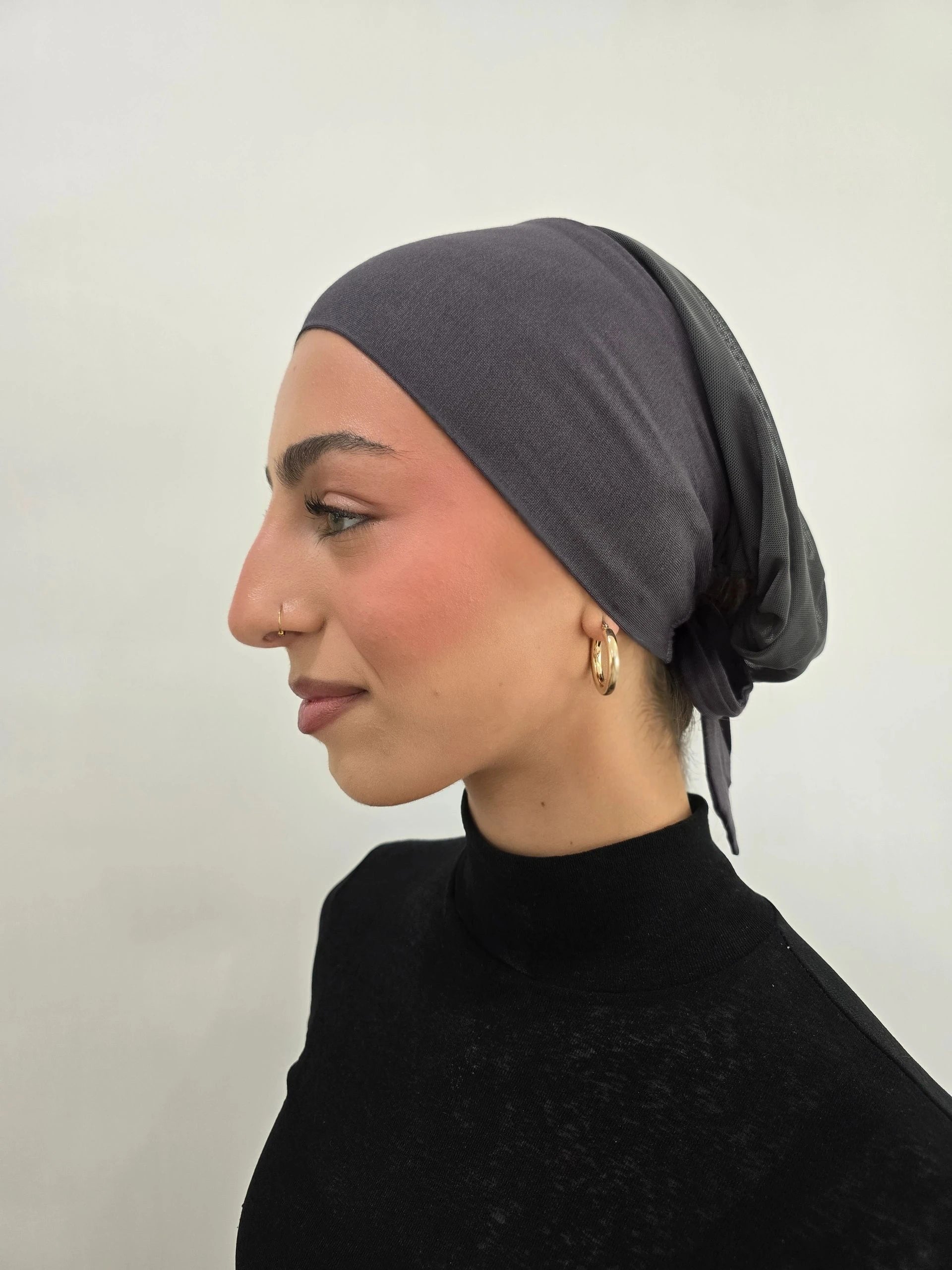 Mesh Tie Back Undercap- Dark Grey
