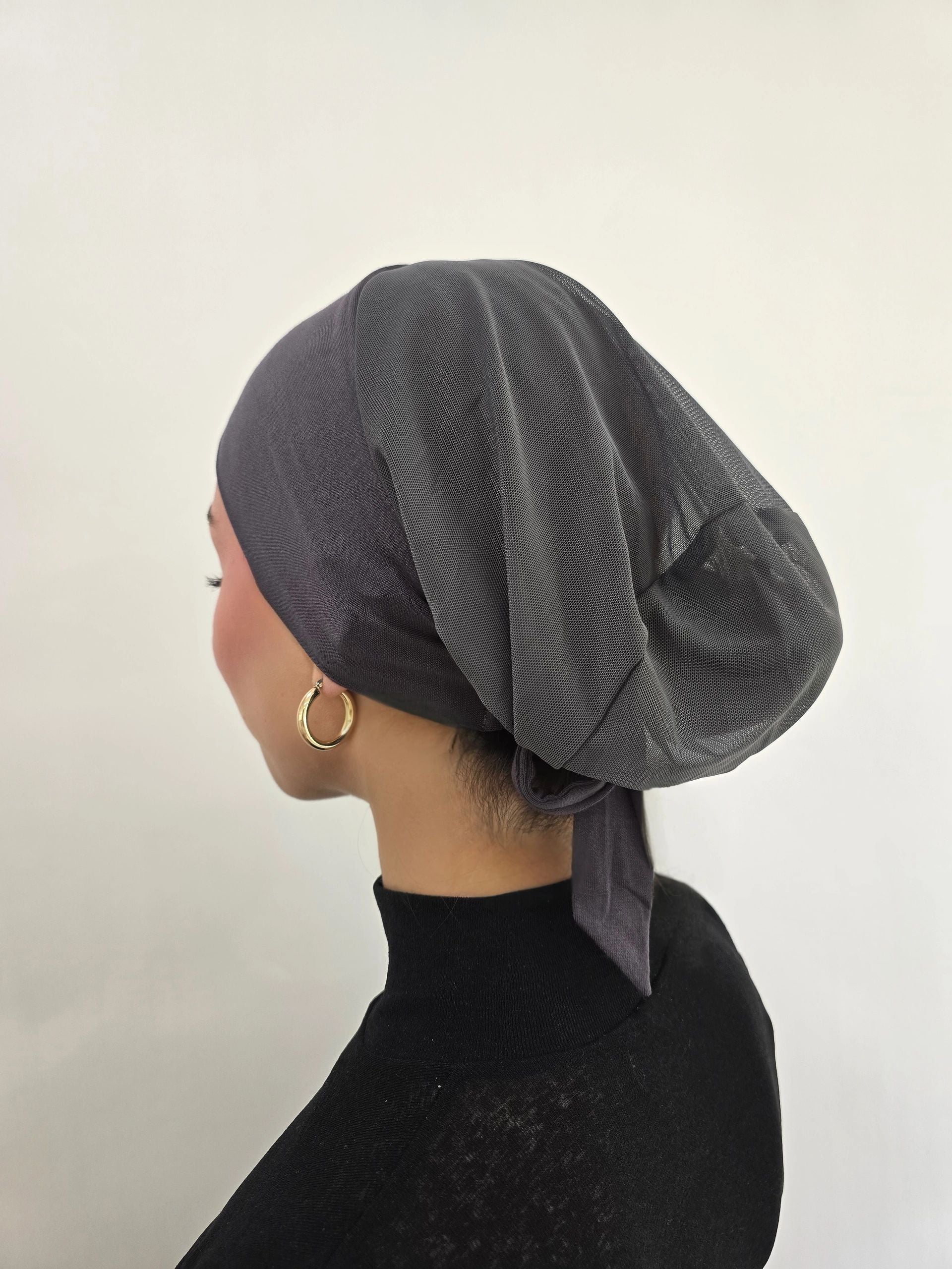 Mesh Tie Back Undercap- Dark Grey