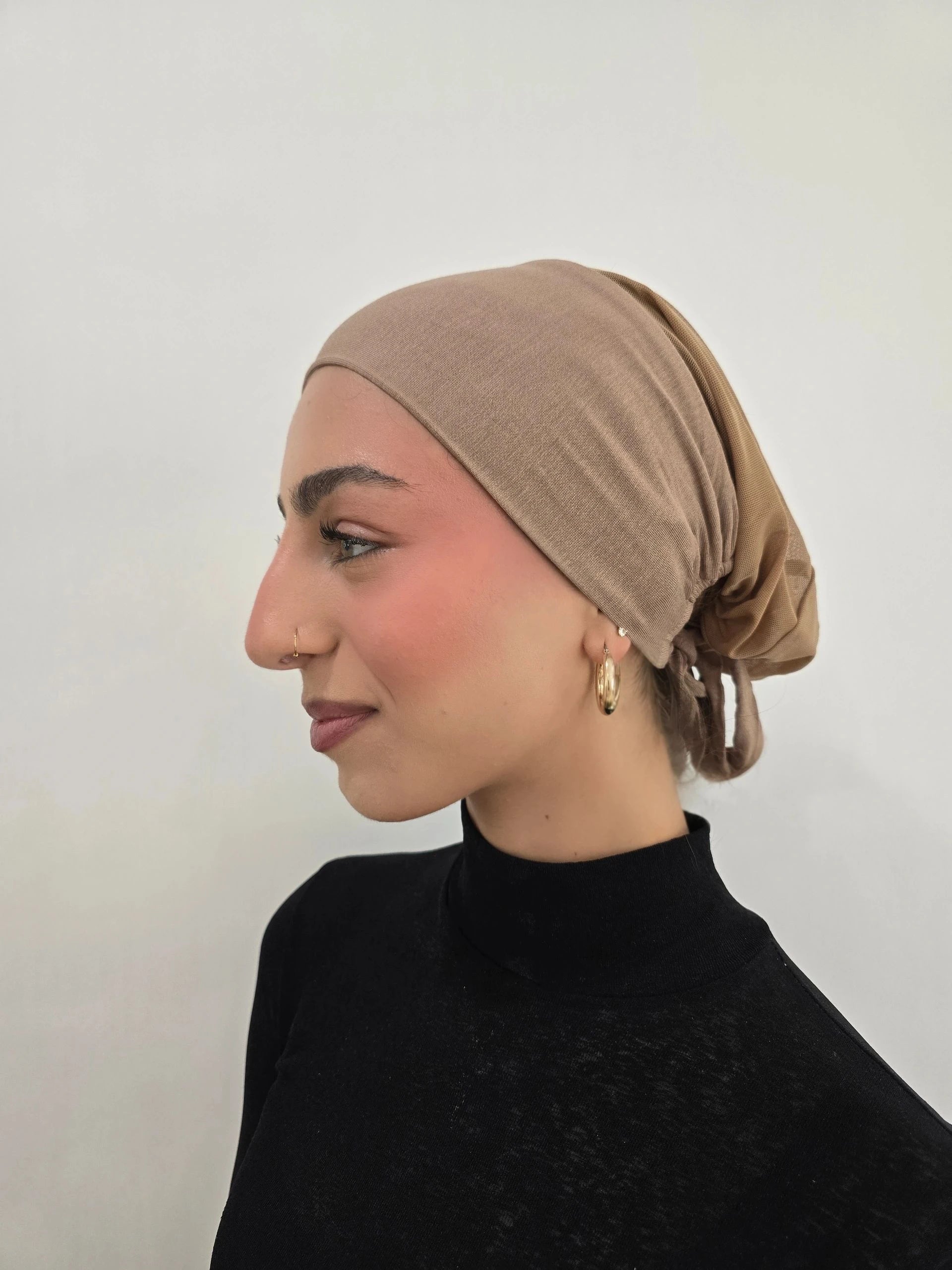 Mesh Tie Back Undercap- Latte