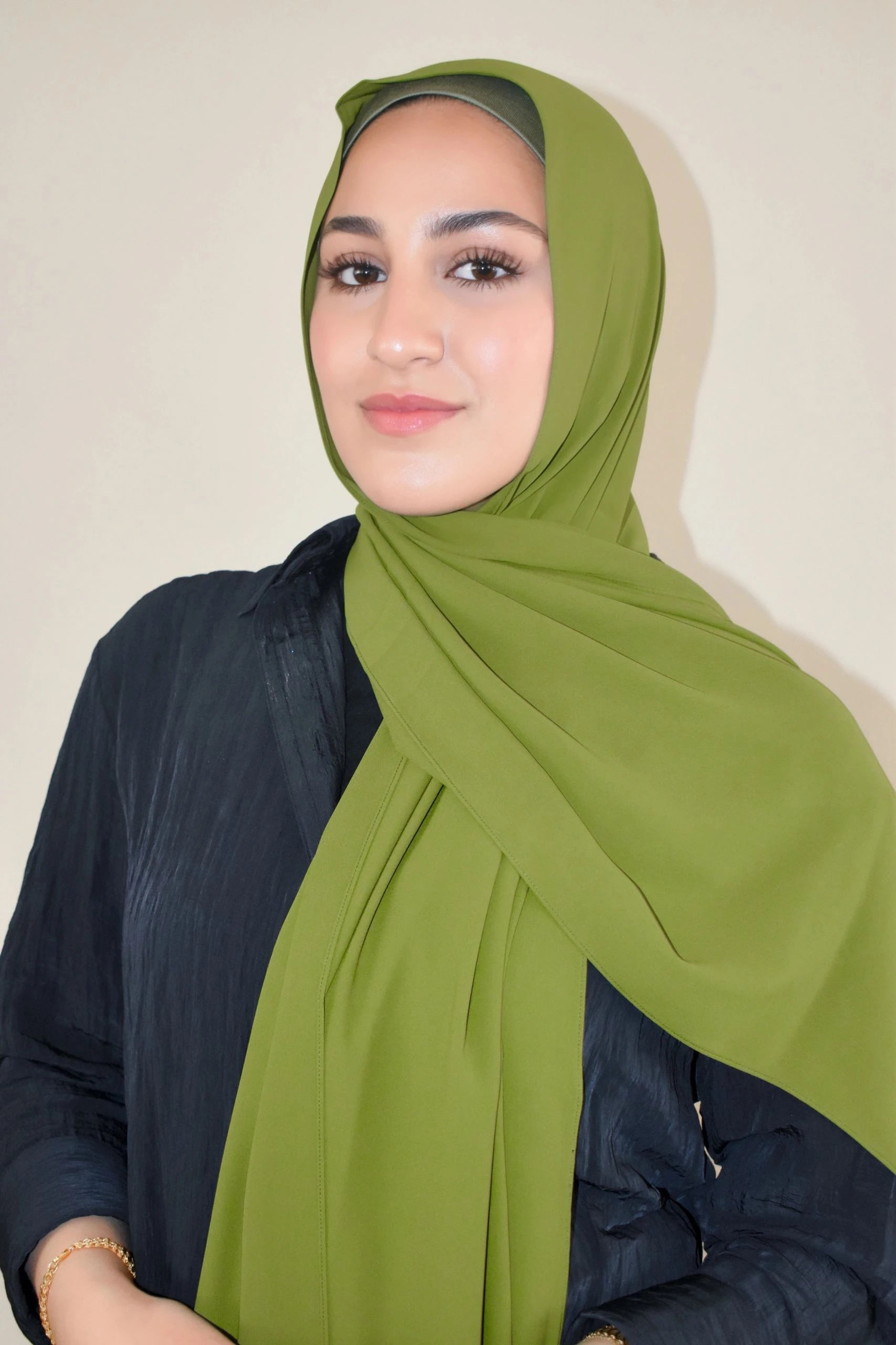 premium Luxury Chiffon- Olive Green