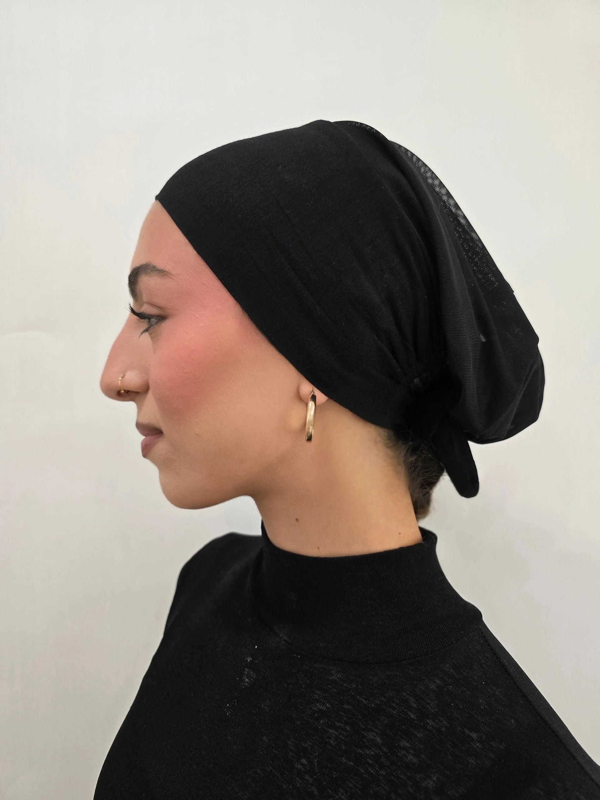 Mesh Tie Back Undercap- Black