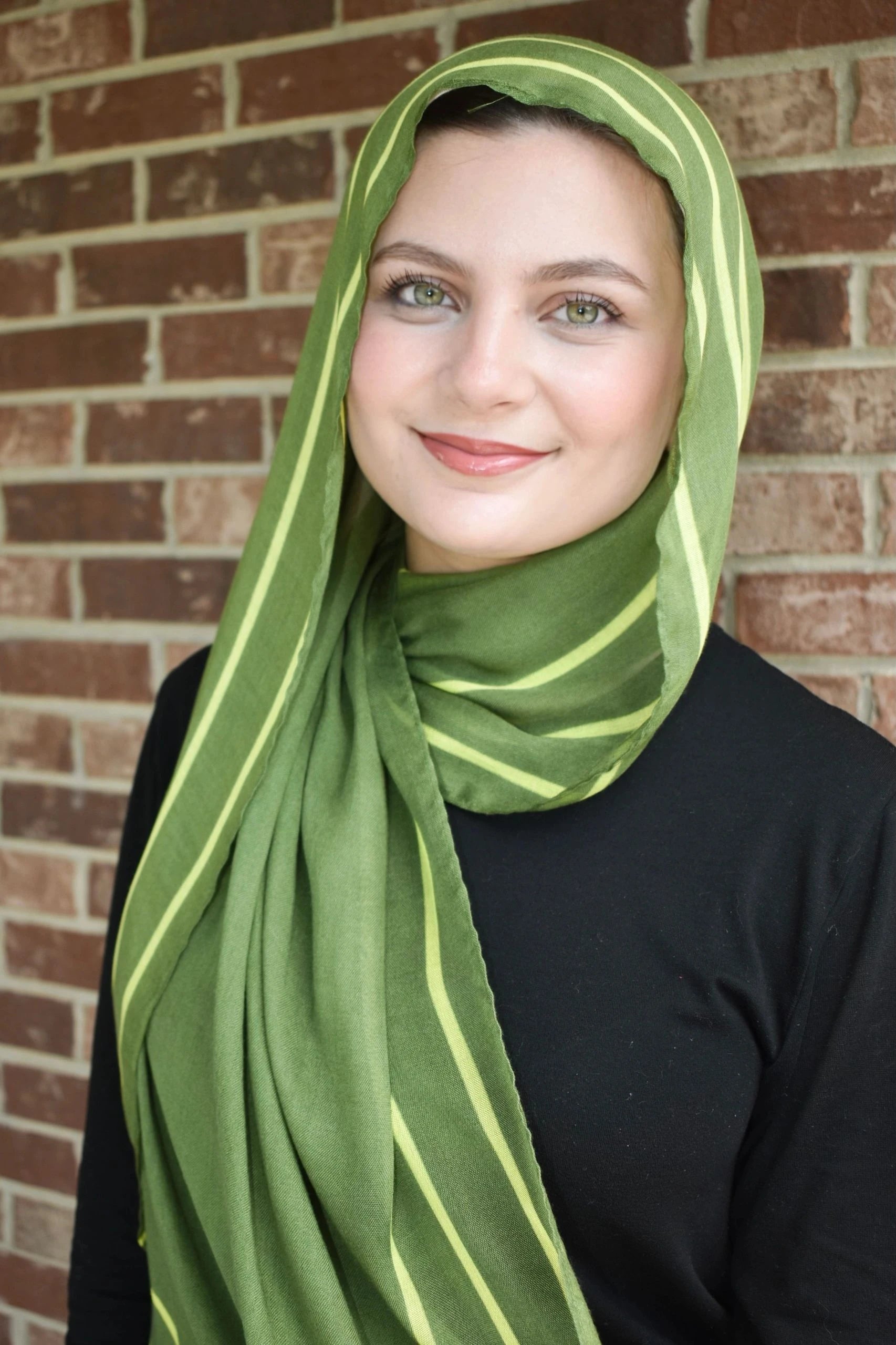 Printed Modal- Olive Stripe