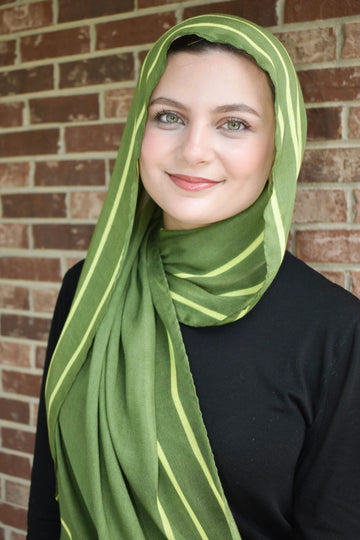 Printed Modal- Olive Stripe