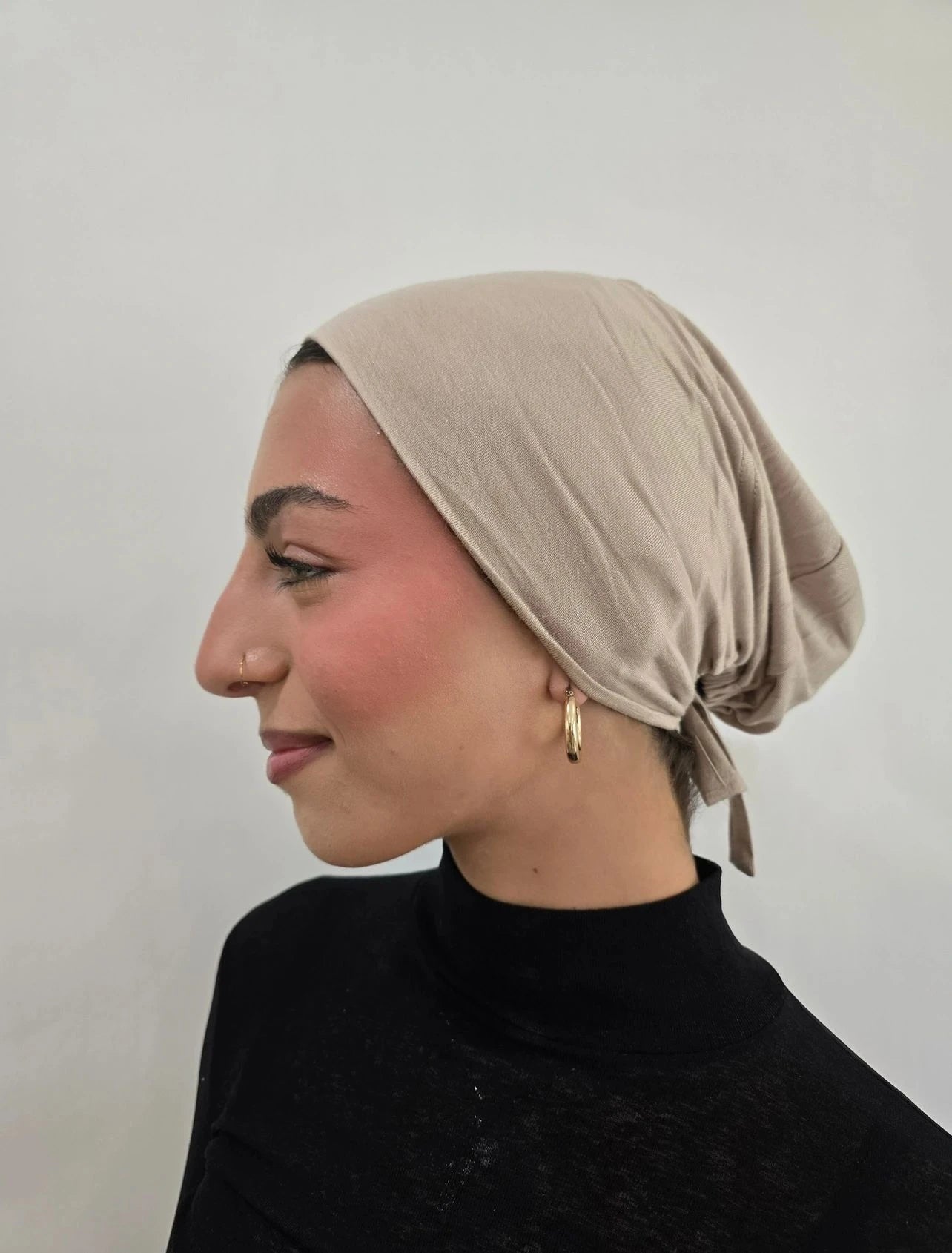 Cotton Jersey Tie Back Undercap- Oat