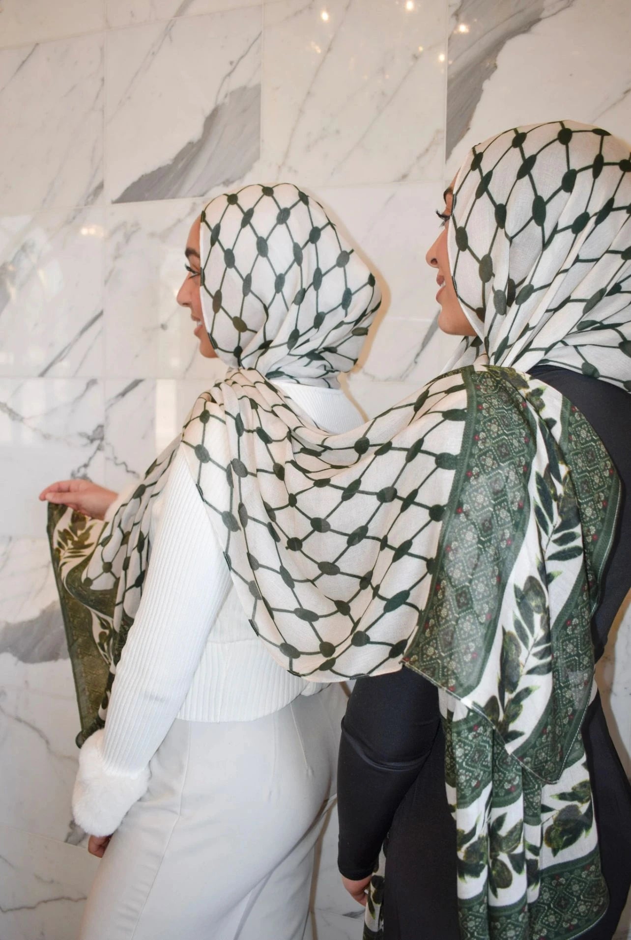 Printed Modal- Olive Kufiyyah