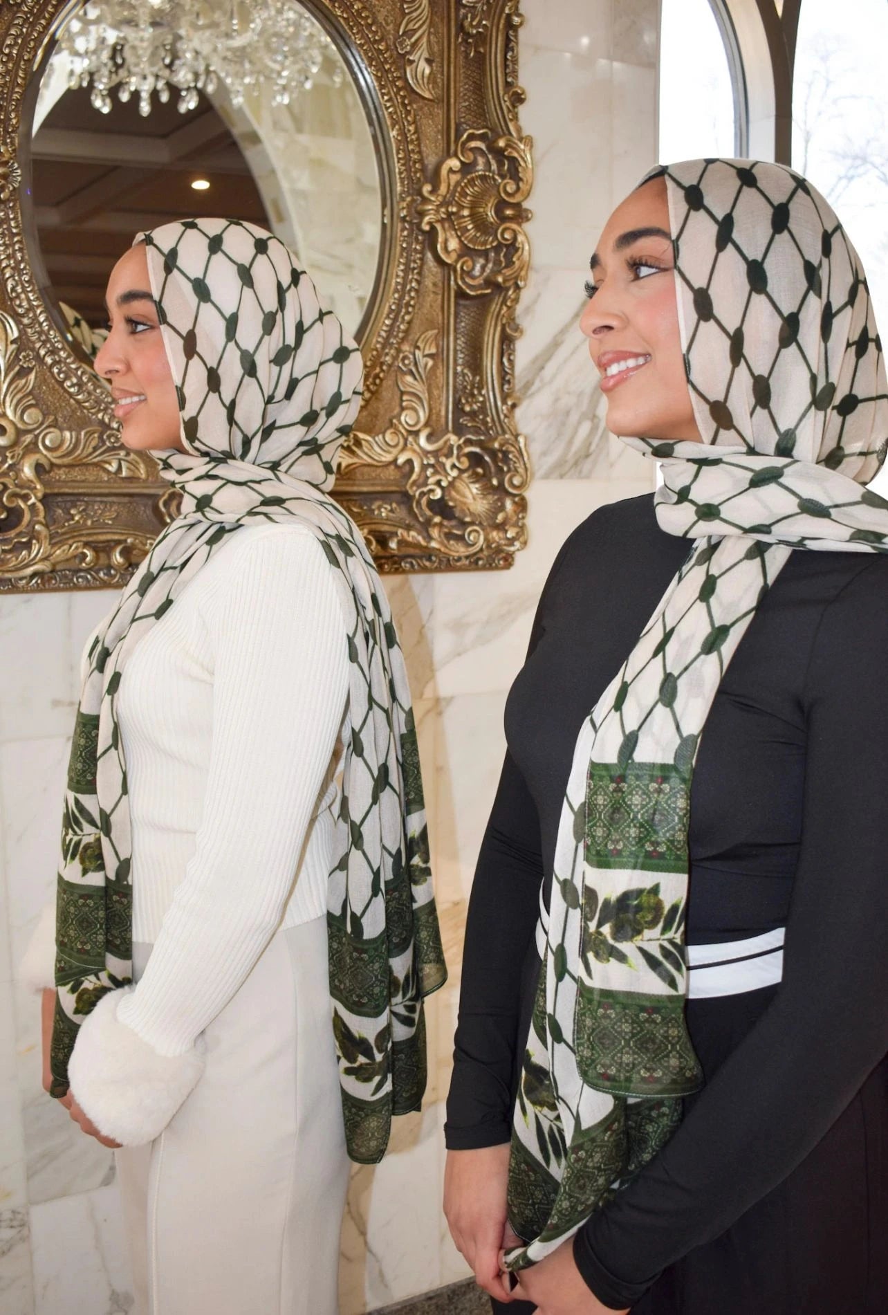 Printed Modal- Olive Kufiyyah
