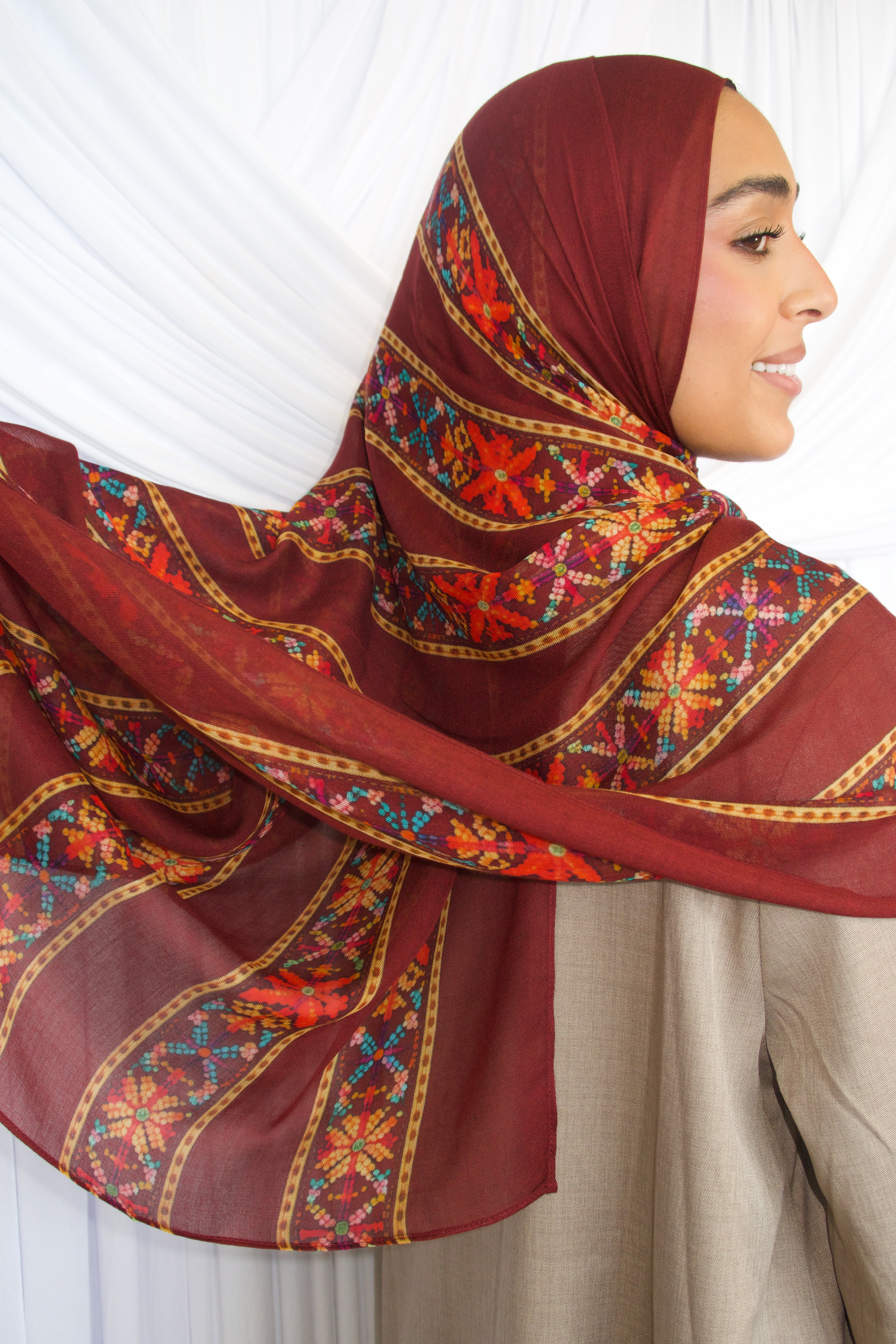 Printed Modal- Maroon Heritage