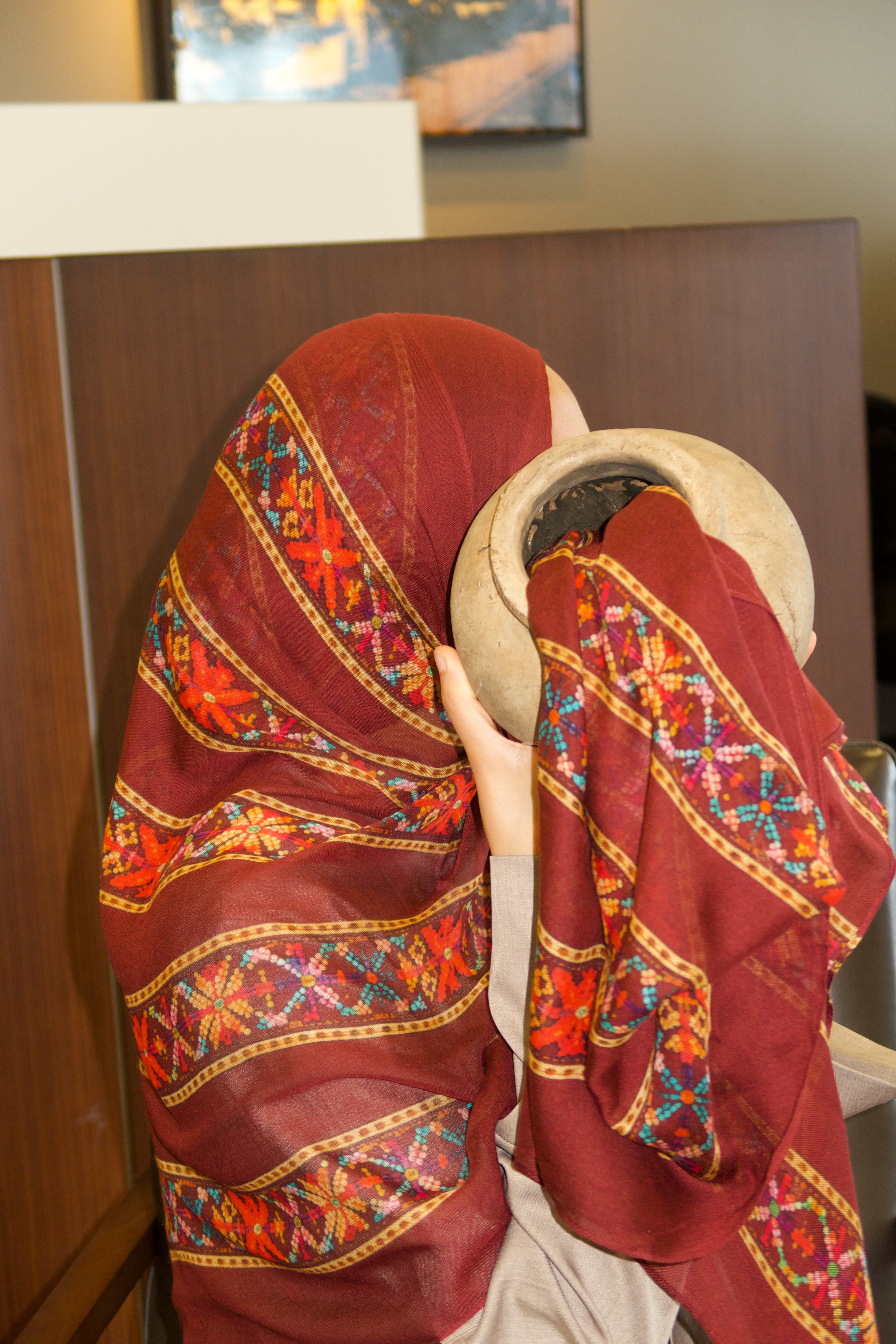 Printed Modal- Maroon Heritage