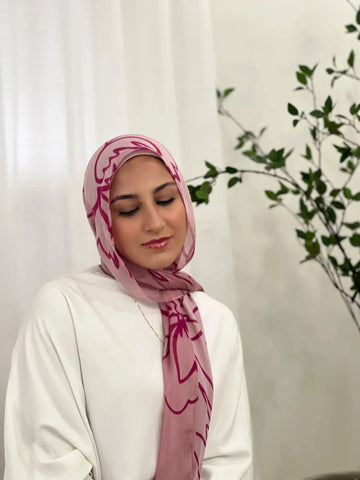 Printed Modal- Pink Silhouette
